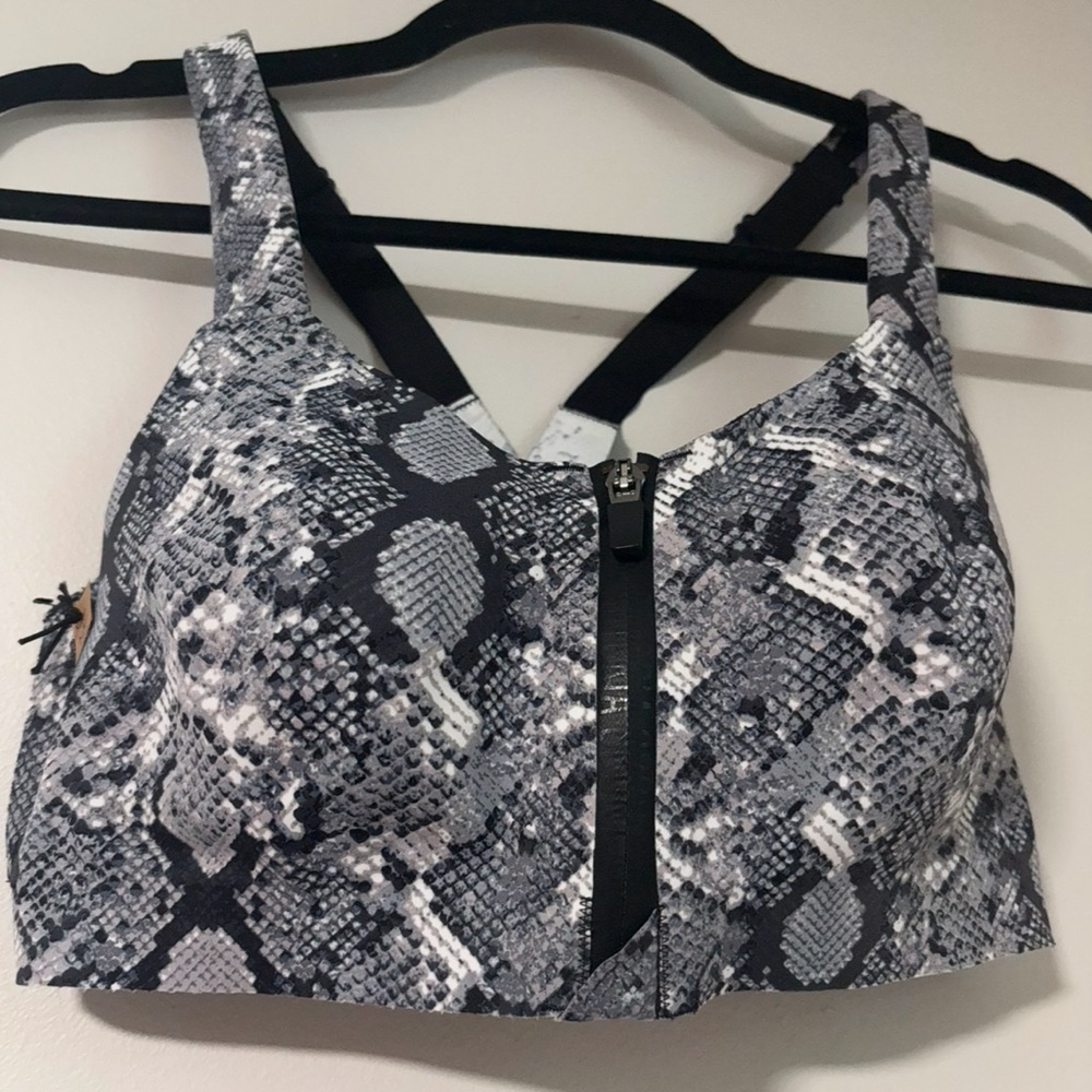 Snake Print Victoria Secret Zip Front Sports Bra